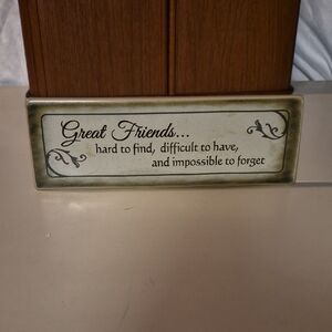 Inspirational Friends Quote Plaque From Carson Home Accents 8.5 X 3 Inches